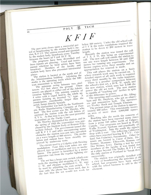 KFIF 1924 yearbook